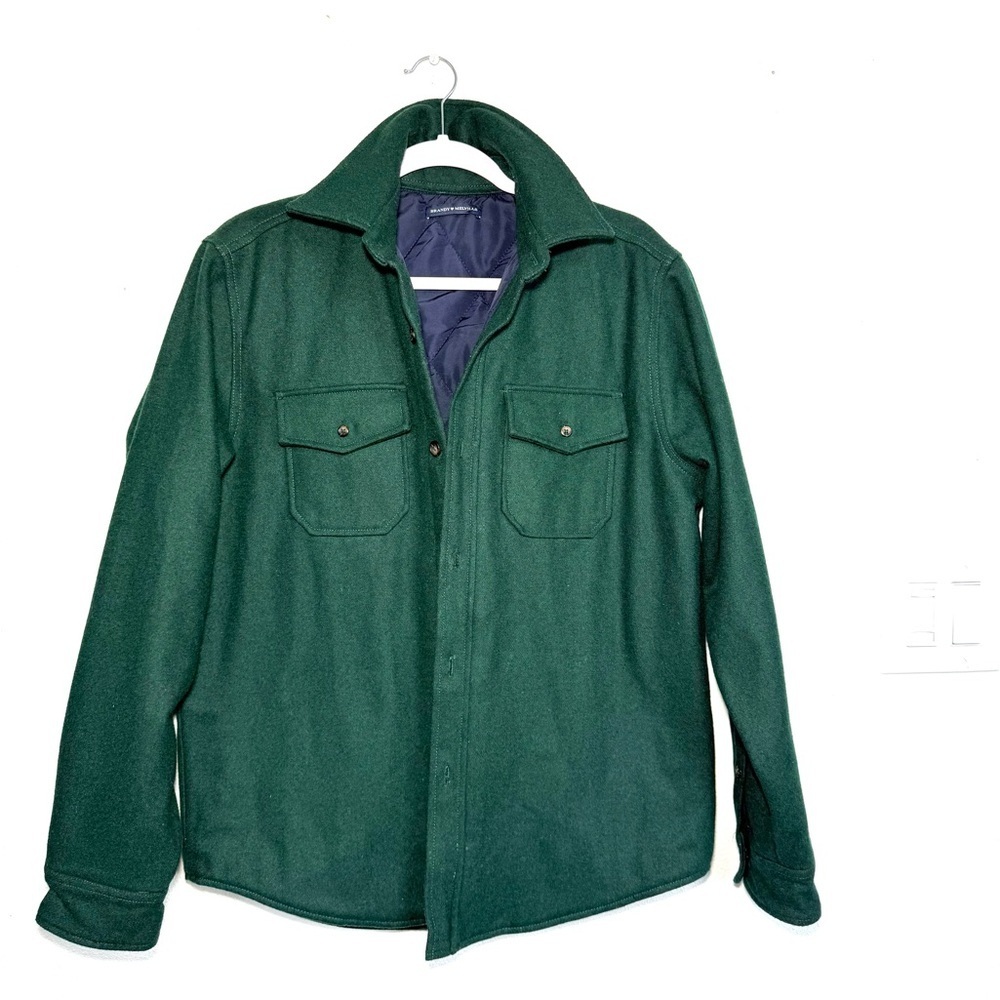 Brandy Melville Forest Green Quilted Shacket Jacket OS Oversized Button Front - Picture 4 of 8